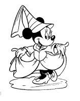 A coloring page of minnie mouse